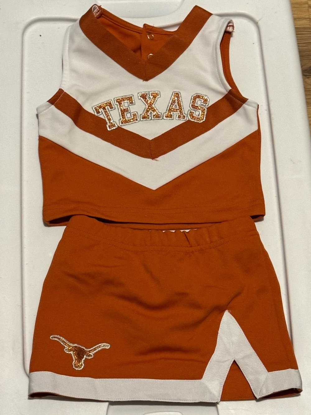 Girls' Orange & White Cheer Skort Set - Texas Lettering